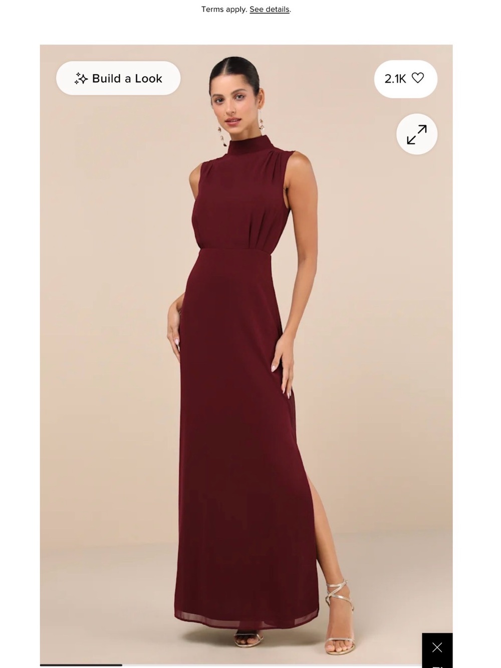 Lulu's Sleeveless High-Neck Maxi Dress in Burgundy